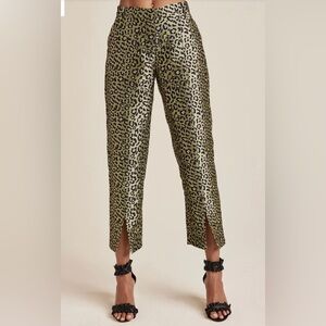 Jacquard Slit Hem Pants